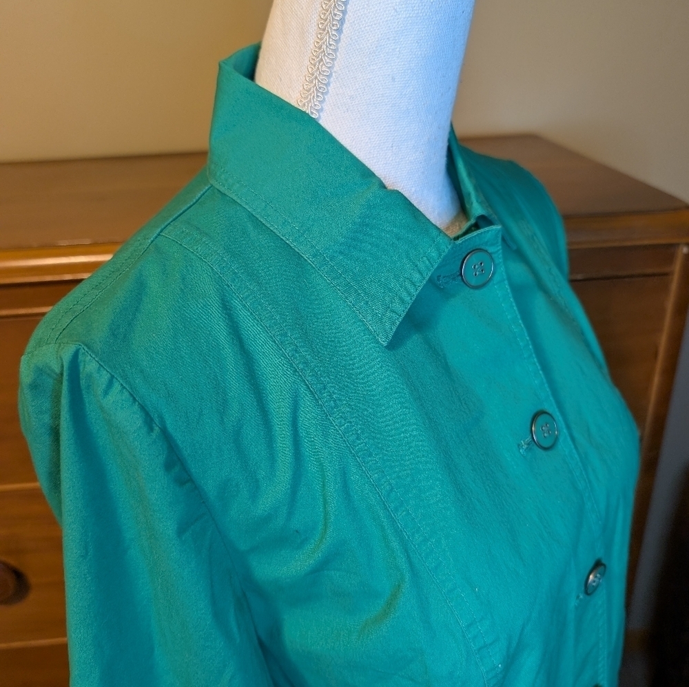 Chico’s Kelly Green 3/4 sleeve Cargo Jacket - Picture 7 of 9